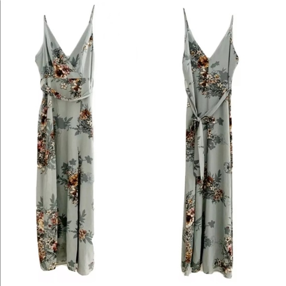 iris Dresses & Skirts - Iris • Floral Pale Blue Maxi w/side slit